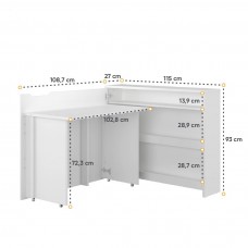 Izvelkams rakstāmgalds WORK CONCEPT CW-01P, balts glancēts